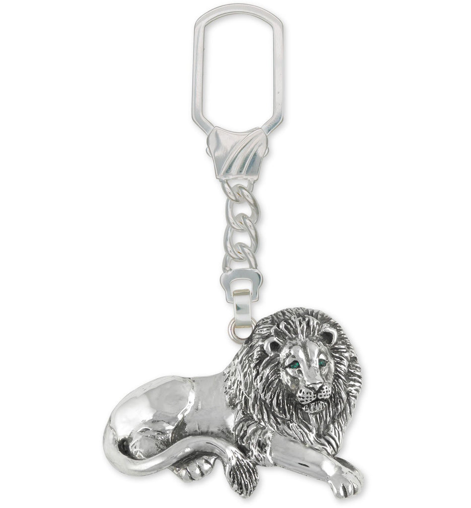 Lion Charms Lion Key Ring Sterling Silver Lion Jewelry Lion jewelry