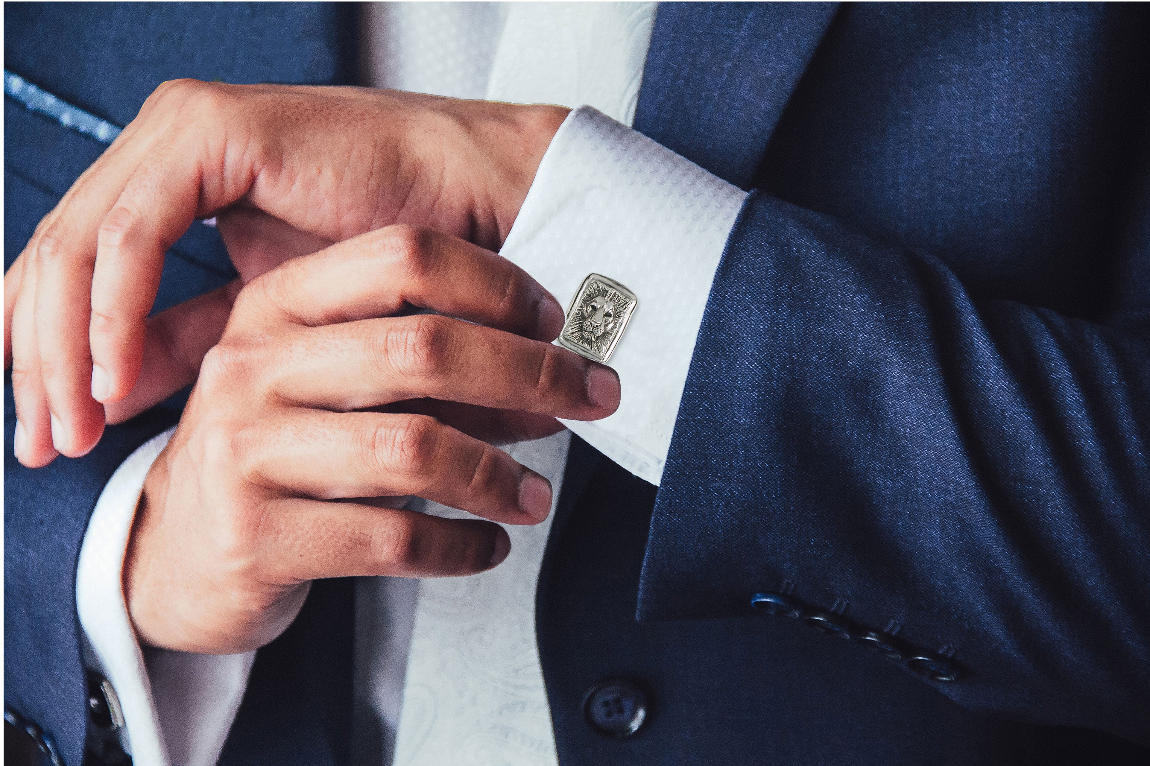 Blue Lion Logo Cuff Links