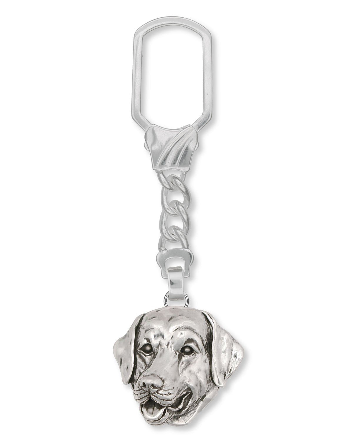 Silver Labrador Dog Key Ring