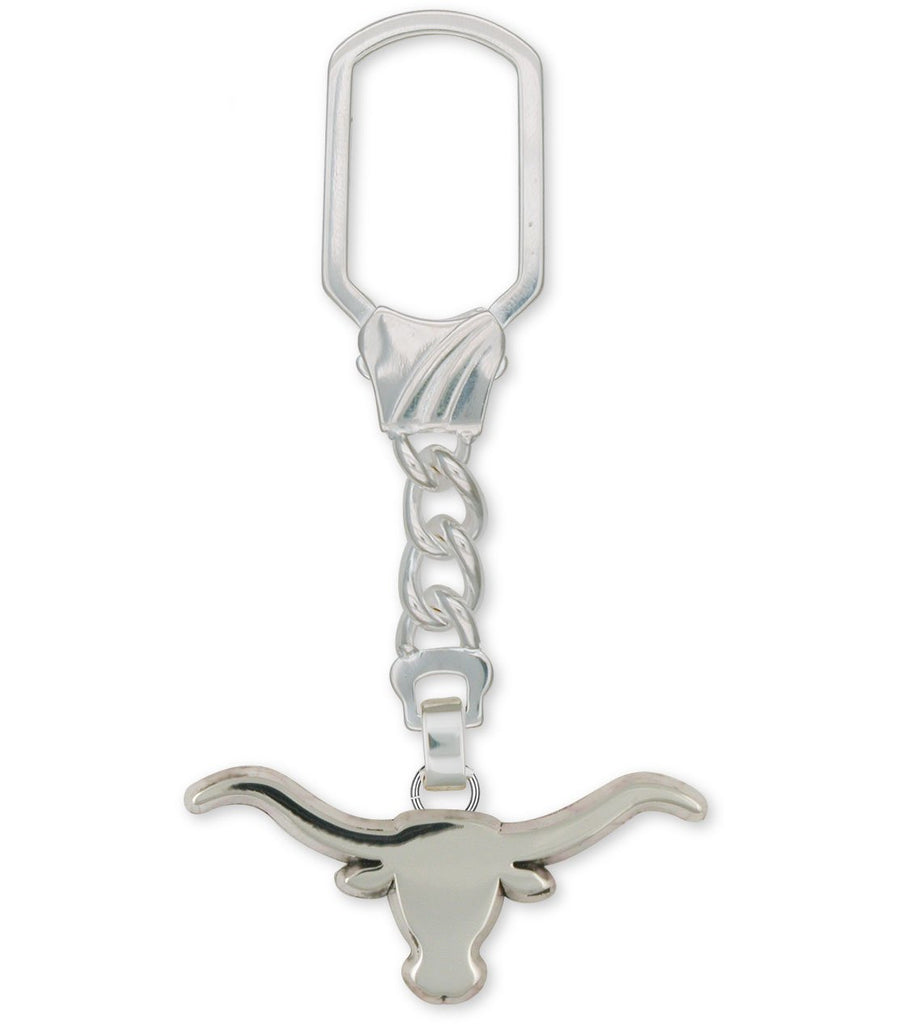 Longhorn Charms Longhorn Key Ring Sterling Silver Longhorn Jewelry Longhorn jewelry