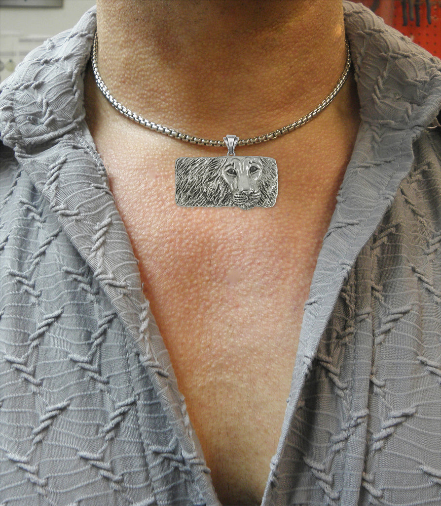 Lion Jewelry Sterling Silver Handmade Lion Pendant  LN2-P