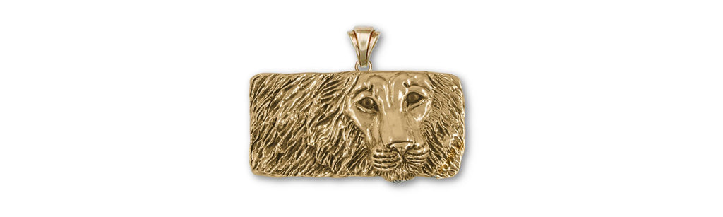 Lion Charms Lion Pendant 14k Yellow Gold Lion Jewelry Lion jewelry