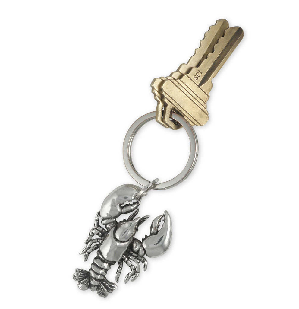 Lobster Charms Lobster Key Ring Sterling Silver Sealife Jewelry Lobster jewelry