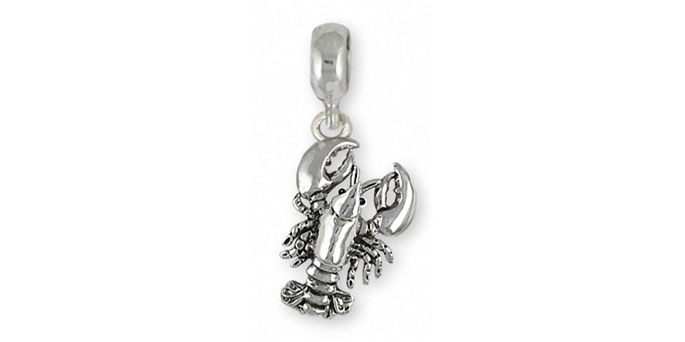 Lobster Charms Lobster Charm Slide Sterling Silver Sealife Jewelry Lobster jewelry