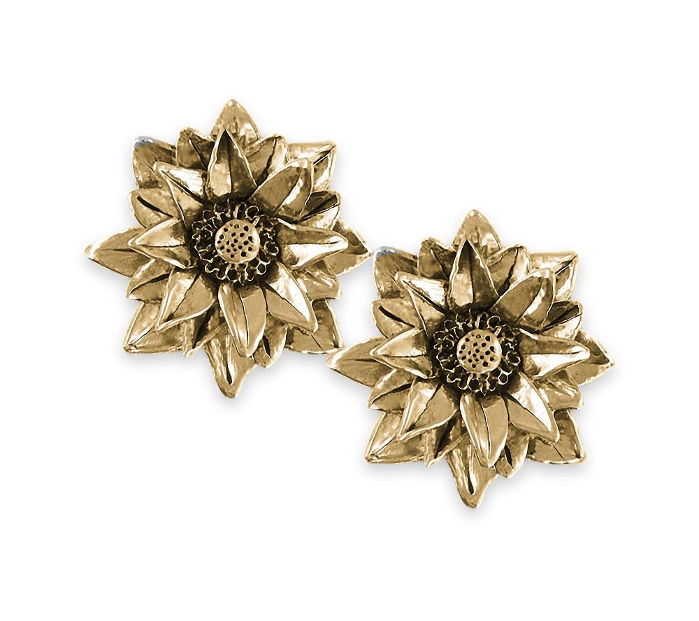 Lotus Charms Lotus Cufflinks 14k Gold Lotus Flower Jewelry Lotus jewelry