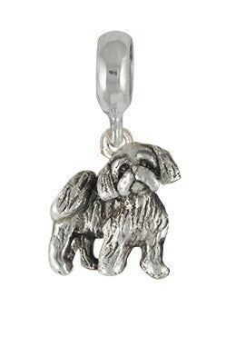 Lhasa Apso Charm Slide Handmade Sterling Silver Dog Jewelry LS27-PNS