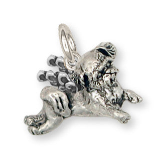 Lhasa Apso Charm Handmade Sterling Silver Dog Jewelry LSLH2-AC