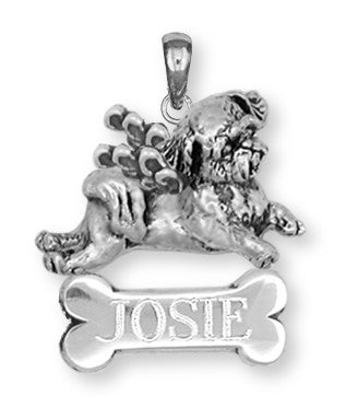 Lhasa Apso Pendant Handmade Sterling Silver Dog Jewelry LSLH2-ANP