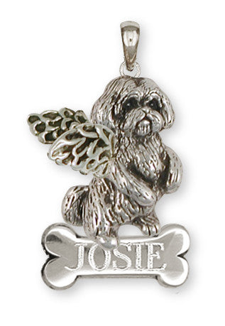 Lhasa Apso Personalized Pendant Handmade Sterling Silver Dog Jewelry LSLSZ9-ANP