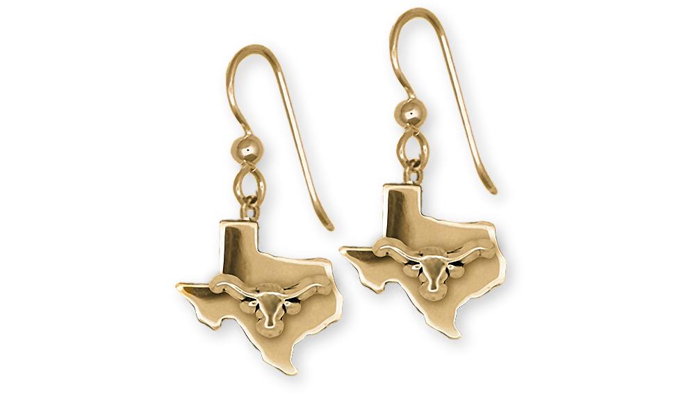 Longhorn Charms Longhorn Earrings 14k Gold Longhorn Jewelry Longhorn jewelry