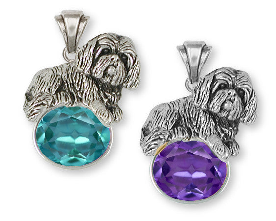 Lhasa Apso Pendant Handmade Sterling Silver Dog Jewelry LSZ17-SP