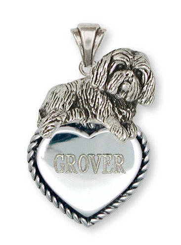 Lhasa Apso Personalized Pendant Handmade Sterling Silver Dog Jewelry LSZ17-TP