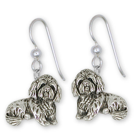Lhasa Apso Earrings Handmade Sterling Silver Dog Jewelry LSZ18-E