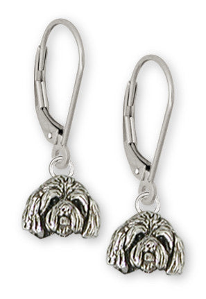 Lhasa Apso Earrings Handmade Sterling Silver Dog Jewelry LSZ18-HE