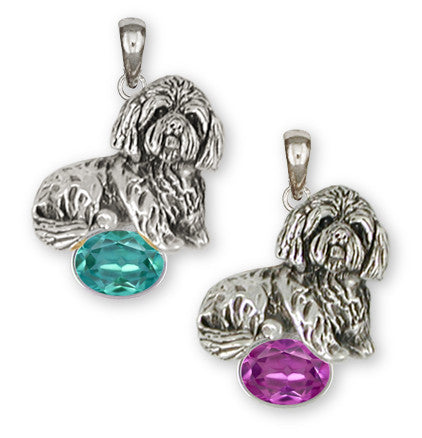 Lhasa Apso Pendant Handmade Sterling Silver Dog Jewelry LSZ18-SP