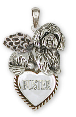 Lhasa Apso Personalized Pendant Handmade Sterling Silver Dog Jewelry LSZ18A-TP