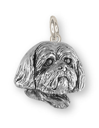 Lhasa Apso Charm Handmade Sterling Silver Dog Jewelry LSZ19H-C