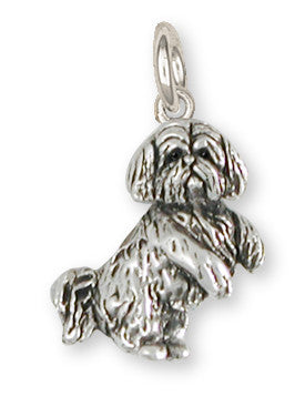Lhasa Apso Charm Handmade Sterling Silver Dog Jewelry LSZ20-C