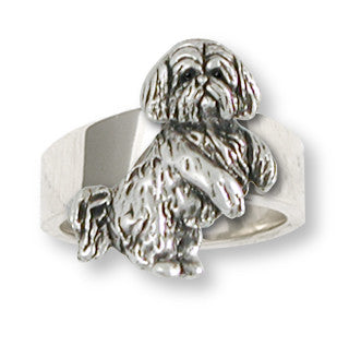 Lhasa Apso Ring Handmade Sterling Silver Dog Jewelry LSZ20-R