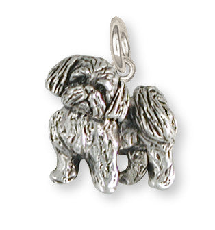 Lhasa Apso Charm Handmade Sterling Silver Dog Jewelry LSZ21-C