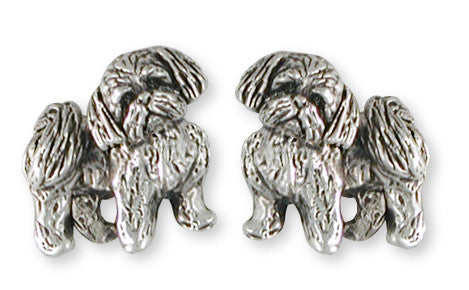 Lhasa Apso Cufflinks Handmade Sterling Silver Dog Jewelry LSZ21-CL