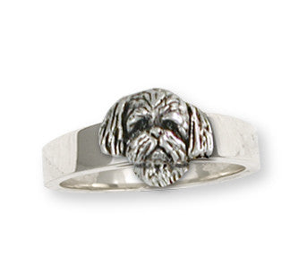 Lhasa Apso Ring Handmade Sterling Silver Dog Jewelry LSZ21H-R