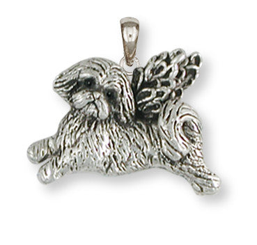 Lhasa Apso Pendant Sterling Silver Angel Dog Jewelry LSZ22-AP