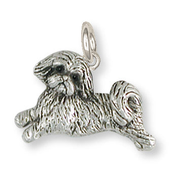 Lhasa Apso Charm Handmade Sterling Silver Dog Jewelry LSZ22-C
