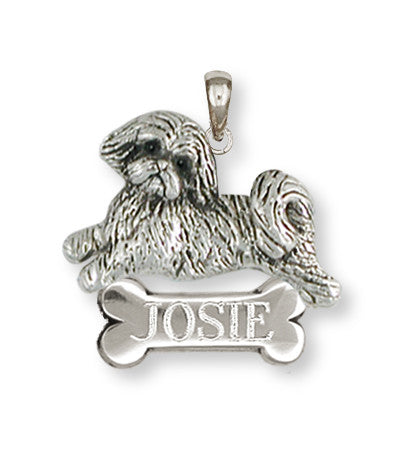 Lhasa Apso Personalized Pendant Handmade Sterling Silver Dog Jewelry LSZ22-NP