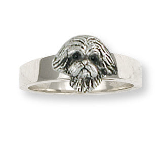 Lhasa Apso Ring Handmade Sterling Silver Dog Jewelry LSZ22H-R