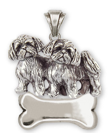 Lhasa Apso Personalized Pendant Handmade Sterling Silver Dog Jewelry LSZ24-NP