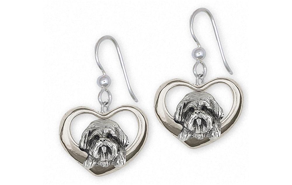 Lhasa Apso Charms Lhasa Apso Earrings Sterling Silver Dog Jewelry Lhasa Apso jewelry