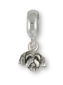 Lhasa Apso Charm Slide Sterling Silver Dog Jewelry LSZ27H-PNS