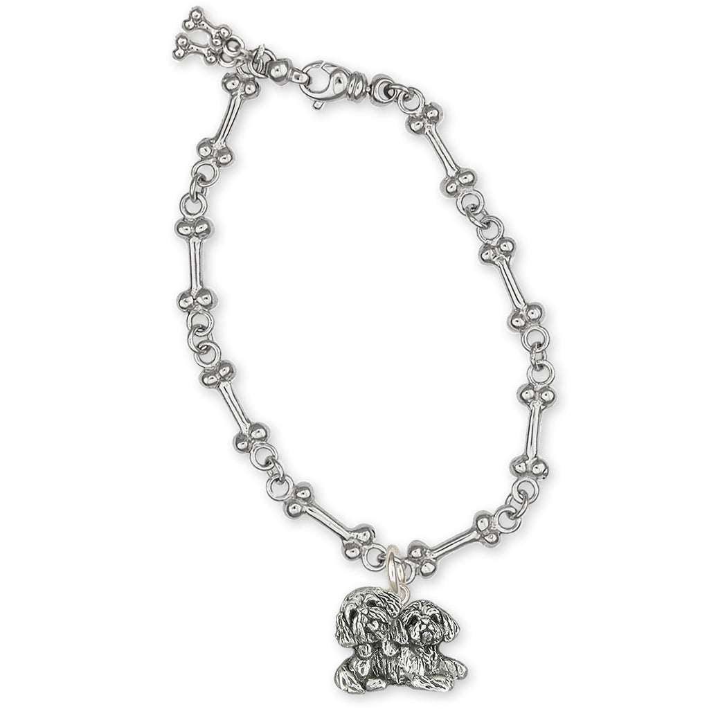 Lhasa Charms Lhasa Bracelet Sterling Silver Double  Lhasa Apso Jewelry Lhasa jewelry