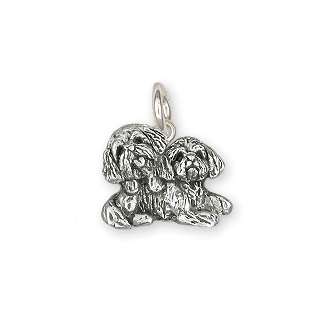 Lhasa Charms Lhasa Charm Sterling Silver Double  Lhasa Apso Jewelry Lhasa jewelry
