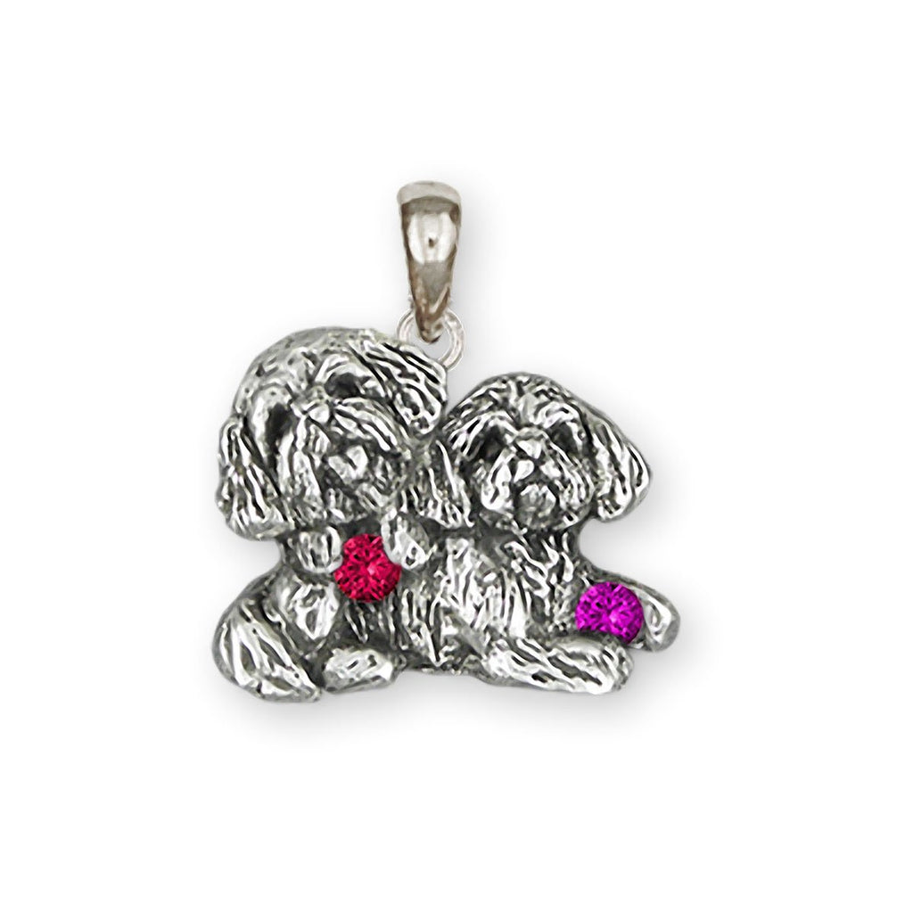 Lhasa Charms Lhasa Pendant Sterling Silver Double  Lhasa Apso Jewelry Lhasa jewelry