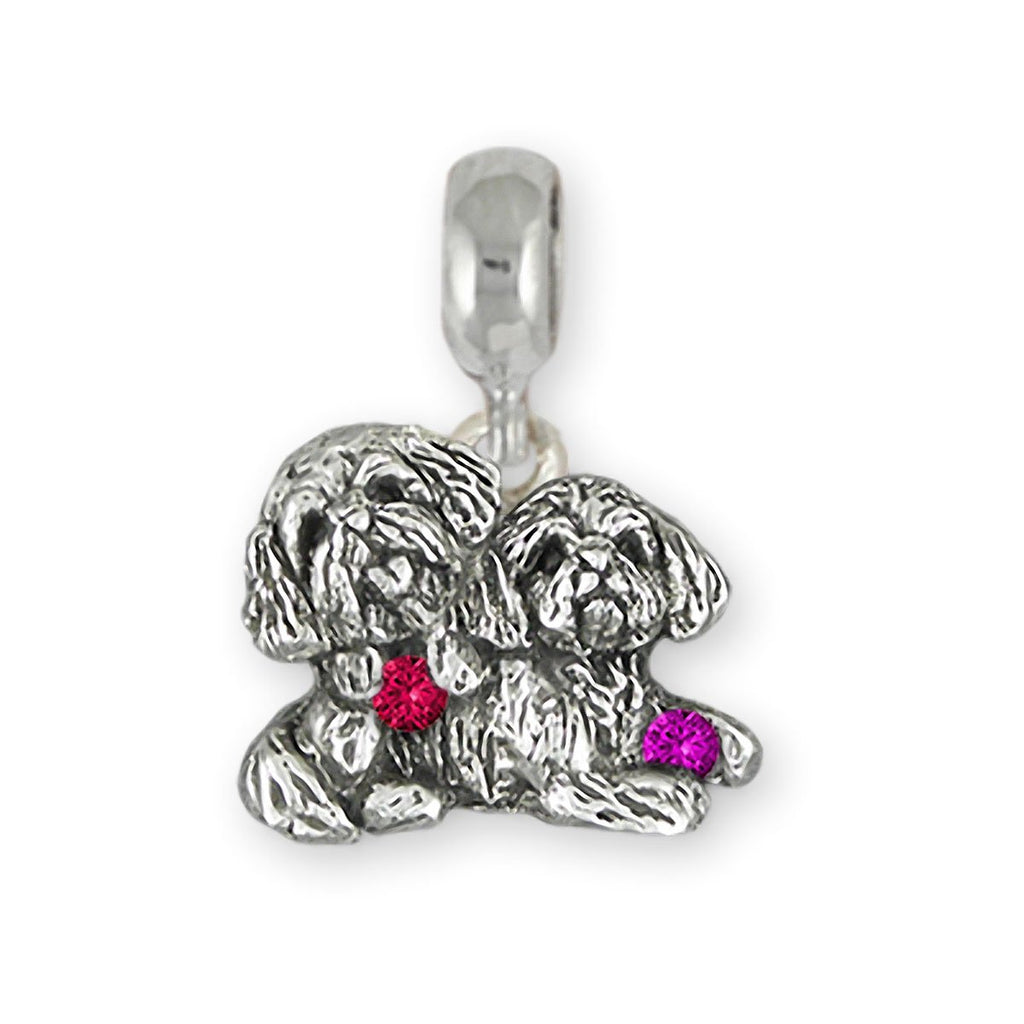 Lhasa Charms Lhasa Charm Slide Sterling Silver Double  Lhasa Apso Jewelry Lhasa jewelry