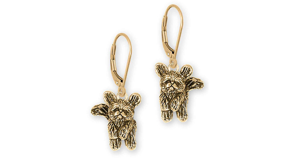 Lhasa Apso Charms Lhasa Apso Earrings 14k Yellow Gold Playful Lhasa Jewelry Lhasa Apso jewelry