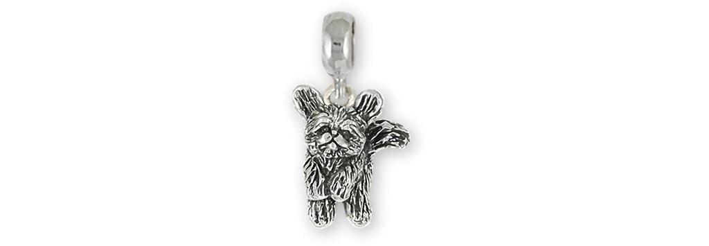 Lhasa Apso Charms Lhasa Apso Charm Slide Sterling Silver Playful Lhasa Jewelry Lhasa Apso jewelry