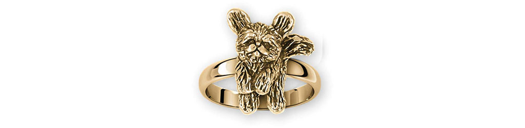 Lhasa Apso Charms Lhasa Apso Ring 14k Yellow Gold Playful Lhasa Jewelry Lhasa Apso jewelry