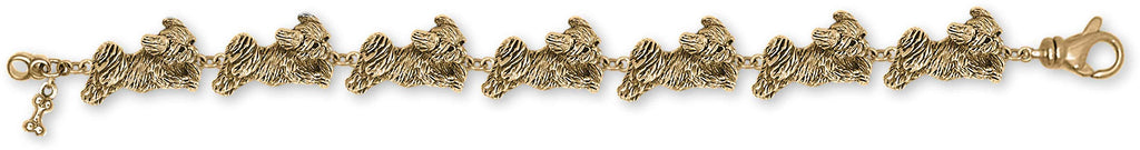 Lhasa Apso Charms Lhasa Apso Bracelet 14k Yellow Gold Playful Lhasa Jewelry Lhasa Apso jewelry