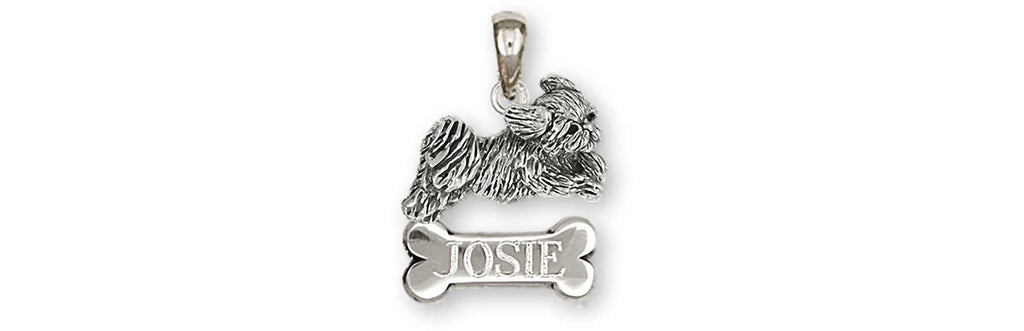 Lhasa Apso Charms Lhasa Apso Personalized Pendant Sterling Silver Playful Lhasa Jewelry Lhasa Apso jewelry