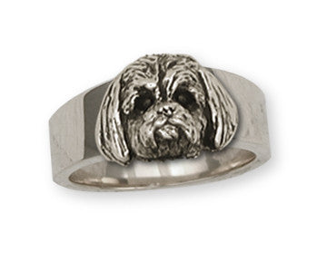 Lhasa Apso Ring Handmade Sterling Silver Dog Jewelry LSZ4-R