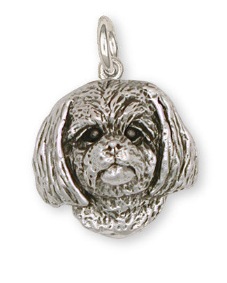 Lhasa Apso Charm Handmade Sterling Silver Dog Jewelry LSZ6-C