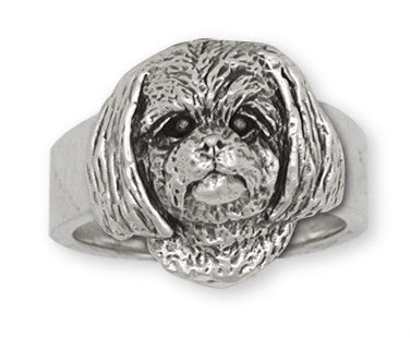 Lhasa Apso Ring Handmade Sterling Silver Dog Jewelry LSZ6-R