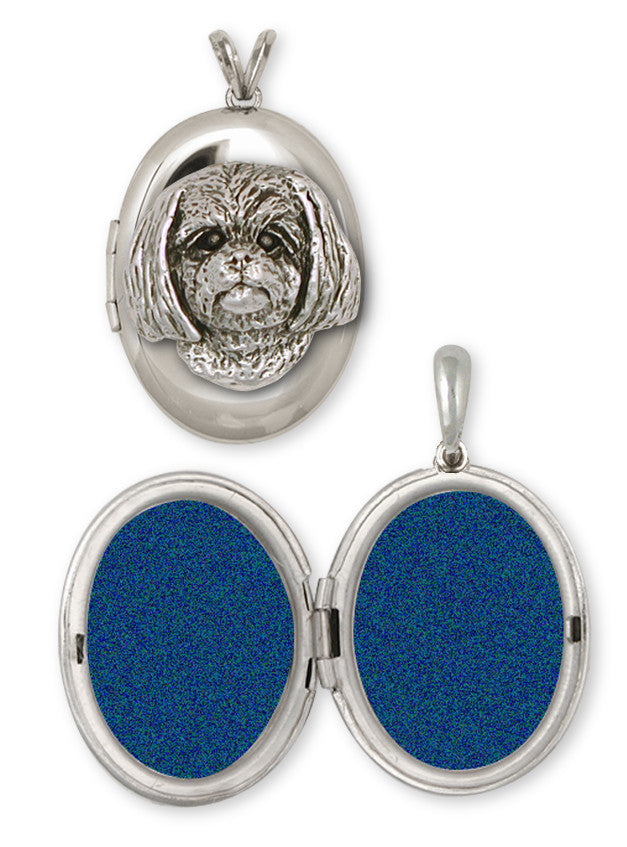 Lhasa Apso Charms Lhasa Apso Photo Locket Sterling Silver Dog Jewelry Lhasa Apso jewelry