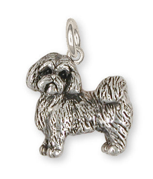 Lhasa Apso Charm Handmade Sterling Silver Dog Jewelry LSZ8-C