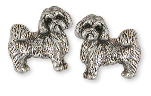 Lhasa Apso Cufflinks Handmade Sterling Silver Dog Jewelry LSZ8-CL