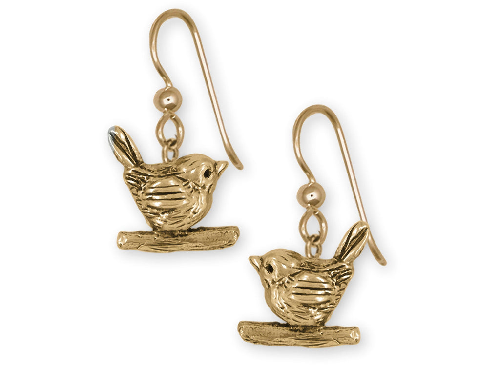 Love Bird Charms Love Bird Earrings 14k Yellow Gold Love Bird Jewelry Love Bird jewelry
