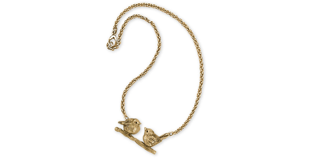 Love Bird Charms Love Bird Necklace 14k Yellow Gold Love Bird Jewelry Love Bird jewelry